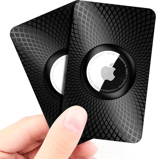 for Air Tag Wallet Holder 2 Pack,Ultra Thin Card Case for Apple Air Tag,Air Tag Card Holder for Purse, Handbag, Backpack Wallet, Clutch Bag, Black