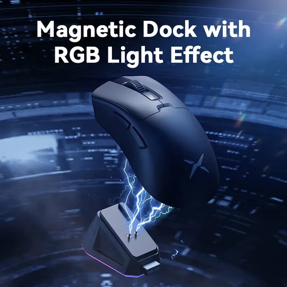 M900PRO Wireless Gaming Mouse Ergonomic 8K Polling Rate PAW3395 63G Magnetic RGB Charging Dock for Right Big Hand PC Gamer